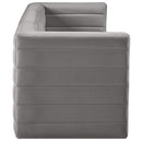  Manufacturer Color_Grey -- Quincy 95" Grey Velvet Upholstered Comfort 3 pc Modular Sofa IMAGE 6