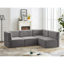  Manufacturer Color_Grey -- Quincy 95" Grey Velvet Upholstered Comfort 4 pc Modular Sectional IMAGE 2