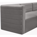  Manufacturer Color_Grey -- Quincy 95" Grey Velvet Upholstered Comfort 4 pc Modular Sectional IMAGE 8
