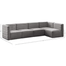  Manufacturer Color_Grey -- Quincy 126" Grey Velvet Upholstered Comfort 5 pc Modular Sectional IMAGE 14