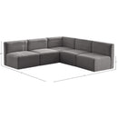  Manufacturer Color_Grey -- Quincy 94" Grey Velvet Upholstered Comfort 5 pc Modular Sectional IMAGE 13