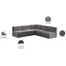  Manufacturer Color_Grey -- Quincy 94" Grey Velvet Upholstered Comfort 5 pc Modular Sectional IMAGE 14