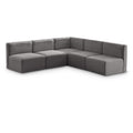  Manufacturer Color_Grey -- Quincy 94" Grey Velvet Upholstered Comfort 5 pc Modular Sectional IMAGE 1