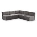  Manufacturer Color_Grey -- Quincy 94" Grey Velvet Upholstered Comfort 5 pc Modular Sectional IMAGE 1