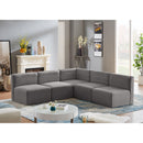 Manufacturer Color_Grey -- Quincy 94" Grey Velvet Upholstered Comfort 5 pc Modular Sectional IMAGE 2
