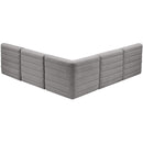  Manufacturer Color_Grey -- Quincy 94" Grey Velvet Upholstered Comfort 5 pc Modular Sectional IMAGE 3