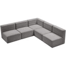  Manufacturer Color_Grey -- Quincy 94" Grey Velvet Upholstered Comfort 5 pc Modular Sectional IMAGE 5