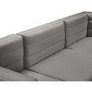  Manufacturer Color_Grey -- Quincy 95" Grey Velvet Upholstered Comfort 5 pc Modular Sectional IMAGE 11