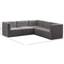  Manufacturer Color_Grey -- Quincy 95" Grey Velvet Upholstered Comfort 5 pc Modular Sectional IMAGE 13