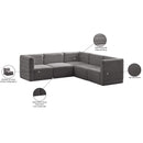 Manufacturer Color_Grey -- Quincy 95" Grey Velvet Upholstered Comfort 5 pc Modular Sectional IMAGE 14