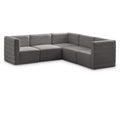  Manufacturer Color_Grey -- Quincy 95" Grey Velvet Upholstered Comfort 5 pc Modular Sectional IMAGE 1