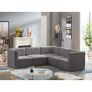  Manufacturer Color_Grey -- Quincy 95" Grey Velvet Upholstered Comfort 5 pc Modular Sectional IMAGE 2
