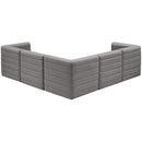  Manufacturer Color_Grey -- Quincy 95" Grey Velvet Upholstered Comfort 5 pc Modular Sectional IMAGE 3