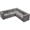  Manufacturer Color_Grey -- Quincy 95" Grey Velvet Upholstered Comfort 5 pc Modular Sectional IMAGE 5