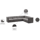  Manufacturer Color_Grey -- Quincy 126" Grey Velvet Upholstered Comfort 6 pc Modular Sectional IMAGE 15