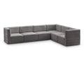  Manufacturer Color_Grey -- Quincy 126" Grey Velvet Upholstered Comfort 6 pc Modular Sectional IMAGE 1