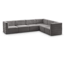  Manufacturer Color_Grey -- Quincy 126" Grey Velvet Upholstered Comfort 6 pc Modular Sectional IMAGE 1