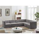  Manufacturer Color_Grey -- Quincy 126" Grey Velvet Upholstered Comfort 6 pc Modular Sectional IMAGE 2
