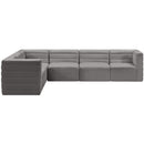  Manufacturer Color_Grey -- Quincy 126" Grey Velvet Upholstered Comfort 6 pc Modular Sectional IMAGE 3