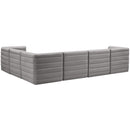  Manufacturer Color_Grey -- Quincy 126" Grey Velvet Upholstered Comfort 6 pc Modular Sectional IMAGE 4