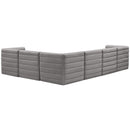  Manufacturer Color_Grey -- Quincy 126" Grey Velvet Upholstered Comfort 6 pc Modular Sectional IMAGE 5