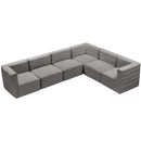  Manufacturer Color_Grey -- Quincy 126" Grey Velvet Upholstered Comfort 6 pc Modular Sectional IMAGE 6