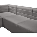  Manufacturer Color_Grey -- Quincy 126" Grey Velvet Upholstered Comfort 6 pc Modular Sectional IMAGE 13