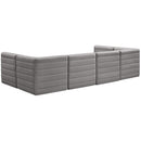  Manufacturer Color_Grey -- Quincy 126" Grey Velvet Upholstered Comfort 6 pc Modular Sectional IMAGE 3