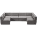  Manufacturer Color_Grey -- Quincy 126" Grey Velvet Upholstered Comfort 6 pc Modular Sectional IMAGE 4