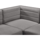 Manufacturer Color_Grey -- Quincy 126" Grey Velvet Upholstered Comfort 7 pc Modular Sectional IMAGE 11