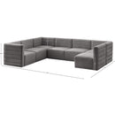  Manufacturer Color_Grey -- Quincy 126" Grey Velvet Upholstered Comfort 7 pc Modular Sectional IMAGE 16
