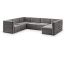  Manufacturer Color_Grey -- Quincy 126" Grey Velvet Upholstered Comfort 7 pc Modular Sectional IMAGE 1