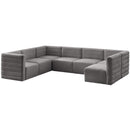 Meridian Quincy Fabric Sectional 677Grey-Sec7A IMAGE 1