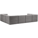  Manufacturer Color_Grey -- Quincy 126" Grey Velvet Upholstered Comfort 7 pc Modular Sectional IMAGE 3