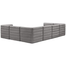  Manufacturer Color_Grey -- Quincy 126" Grey Velvet Upholstered Comfort 7 pc Modular Sectional IMAGE 4