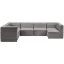 Manufacturer Color_Grey -- Quincy 126" Grey Velvet Upholstered Comfort 7 pc Modular Sectional IMAGE 5