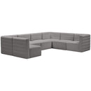  Manufacturer Color_Grey -- Quincy 126" Grey Velvet Upholstered Comfort 7 pc Modular Sectional IMAGE 6