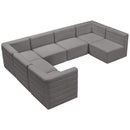  Manufacturer Color_Grey -- Quincy 126" Grey Velvet Upholstered Comfort 7 pc Modular Sectional IMAGE 7