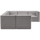  Manufacturer Color_Grey -- Quincy 126" Grey Velvet Upholstered Comfort 7 pc Modular Sectional IMAGE 8