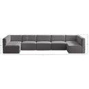  Manufacturer Color_Grey -- Quincy 157" Grey Velvet Upholstered Comfort 7 pc Modular Sectional IMAGE 14