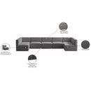  Manufacturer Color_Grey -- Quincy 157" Grey Velvet Upholstered Comfort 7 pc Modular Sectional IMAGE 15