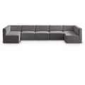  Manufacturer Color_Grey -- Quincy 157" Grey Velvet Upholstered Comfort 7 pc Modular Sectional IMAGE 1