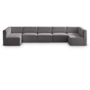  Manufacturer Color_Grey -- Quincy 157" Grey Velvet Upholstered Comfort 7 pc Modular Sectional IMAGE 1