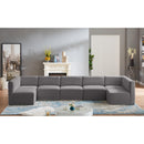  Manufacturer Color_Grey -- Quincy 157" Grey Velvet Upholstered Comfort 7 pc Modular Sectional IMAGE 2