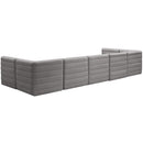 Manufacturer Color_Grey -- Quincy 157" Grey Velvet Upholstered Comfort 7 pc Modular Sectional IMAGE 3