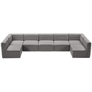  Manufacturer Color_Grey -- Quincy 157" Grey Velvet Upholstered Comfort 7 pc Modular Sectional IMAGE 4