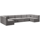  Manufacturer Color_Grey -- Quincy 157" Grey Velvet Upholstered Comfort 7 pc Modular Sectional IMAGE 5