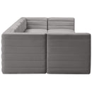  Manufacturer Color_Grey -- Quincy 157" Grey Velvet Upholstered Comfort 7 pc Modular Sectional IMAGE 6