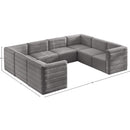  Manufacturer Color_Grey -- Quincy 126" Grey Velvet Upholstered Comfort 8 pc Modular Sectional IMAGE 10