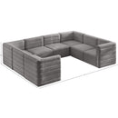  Manufacturer Color_Grey -- Quincy 126" Grey Velvet Upholstered Comfort 8 pc Modular Sectional IMAGE 15